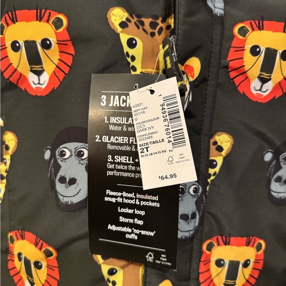 The Children's Place 3-in-1 Animal lPrint Hooded Fleece 2t - Picture 11 of 14